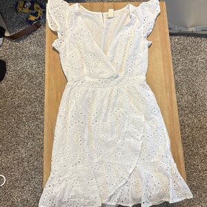 Jessica Simpson White Ruffled Smocked Sundress